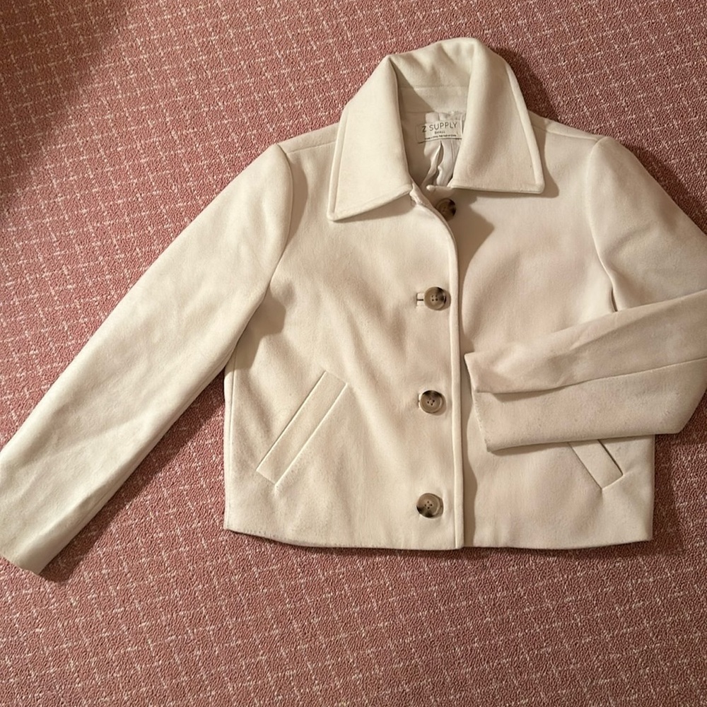 Off white poly lined z supply jacket